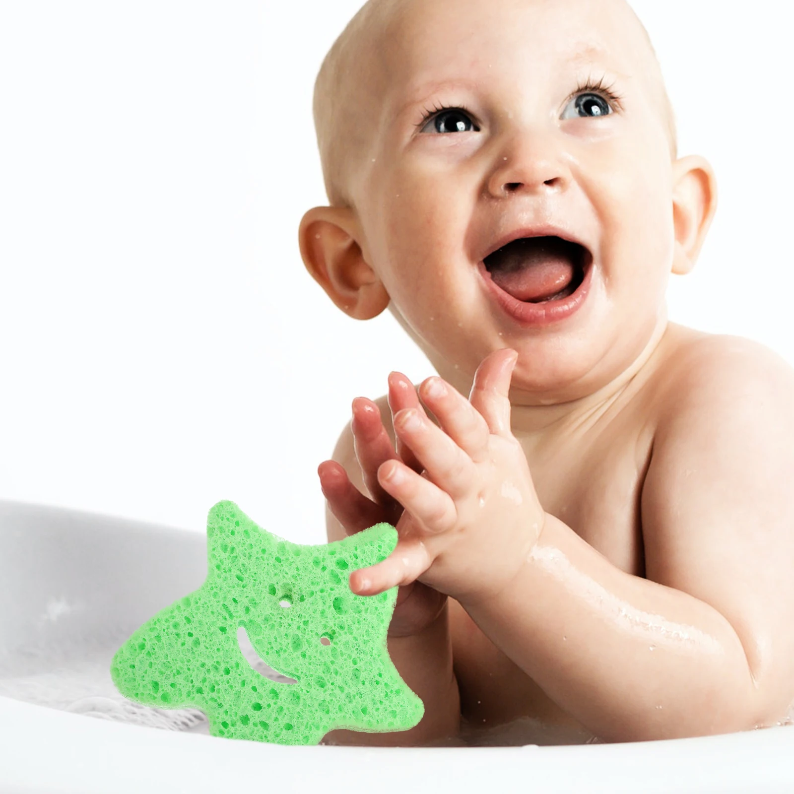 

4 Pcs Baby Bath Sponge Kids Shower Sponge Cartoon Body Wash Scrubber Soft Exfoliating Bath Supplies Shape