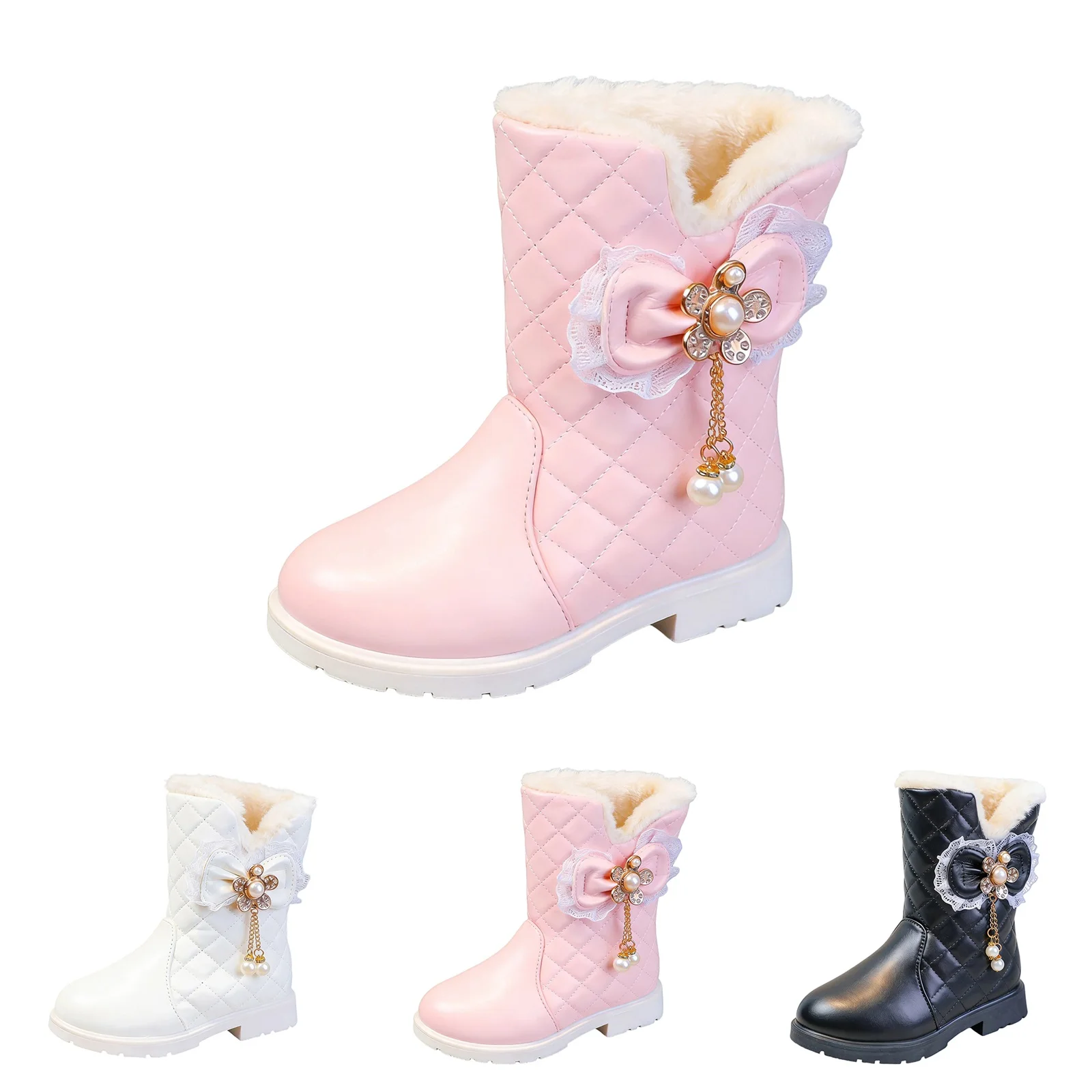 

Children'S Short Boots Spring and Autumn Leather Boots British Fashionable Single Boots Warm Boots Non-Slip Toddler Snow Shoes