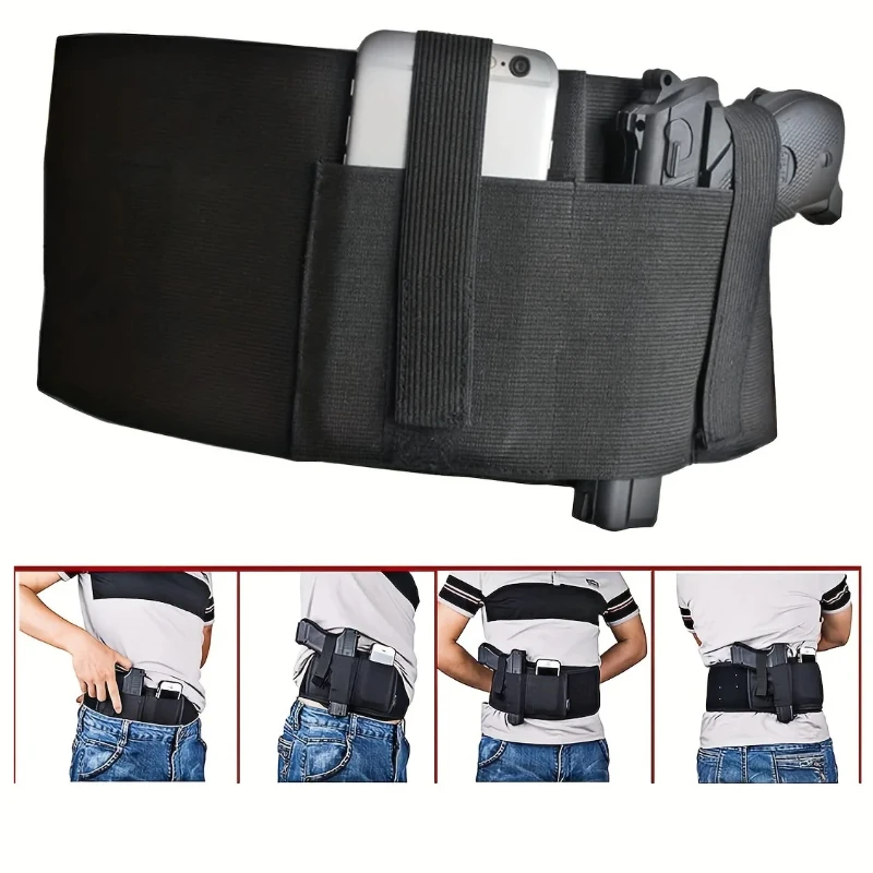 Tactical Belly Band Holster for Concealed Carry Under Shirt ElasticWaist Belt Holsters for Men and Women 37.4inch-5.12inch