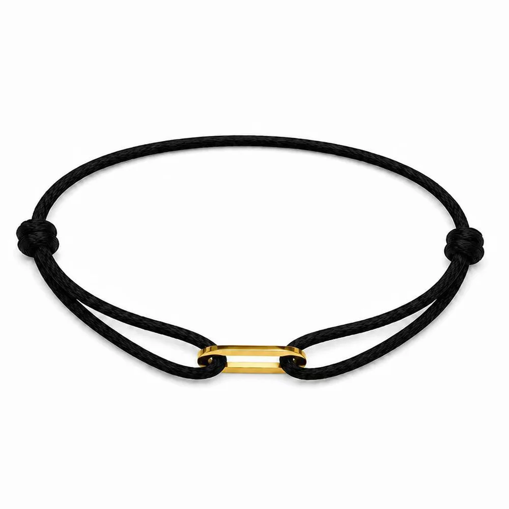 Zalman Simple Round Oval Buckle Bracelet Braided Adjustable DIY Colorful Rope Bracelets Women Men Stainless Steel Jewelry