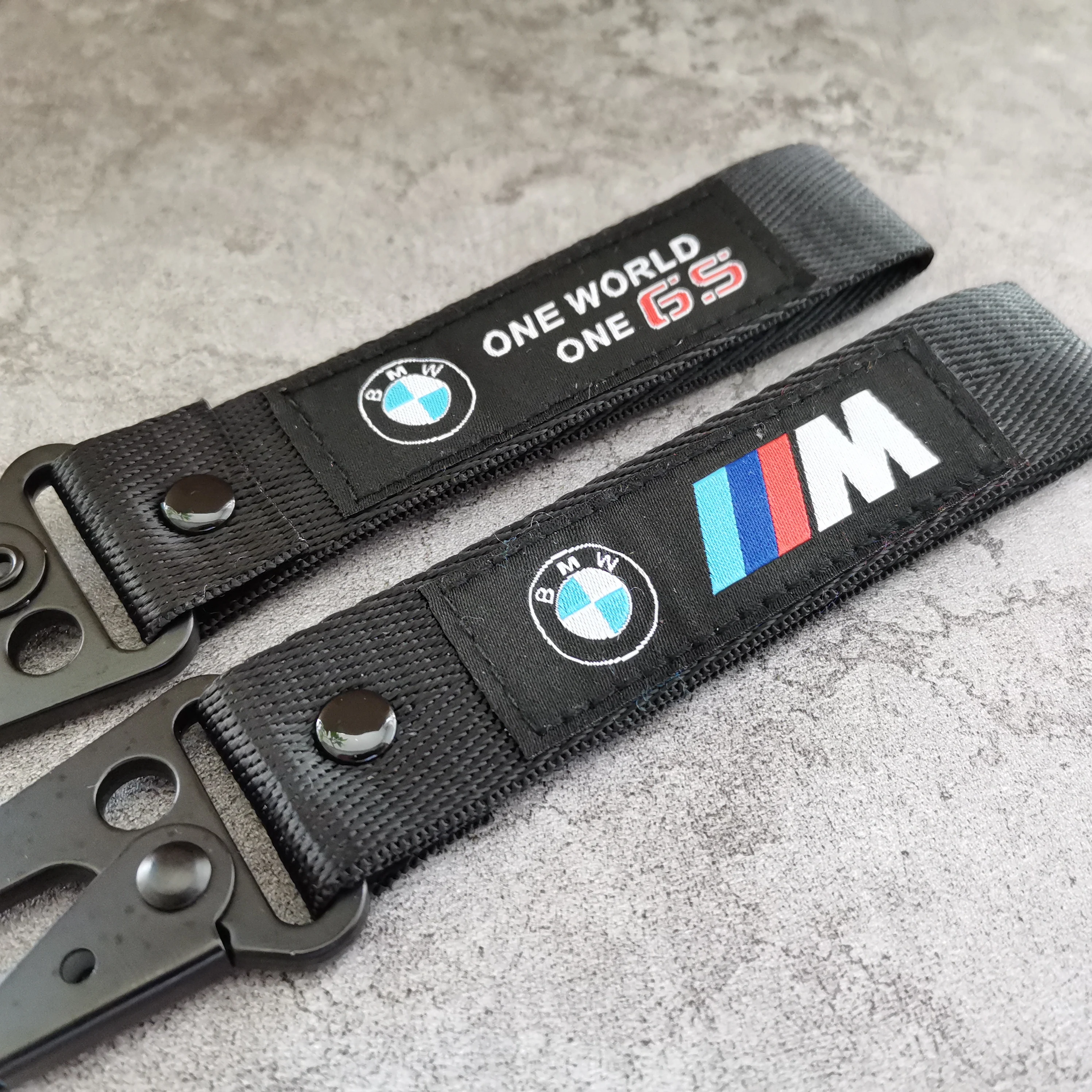 BMW GS M Keychain Nylon Wristband Woven Logo Black Lanyard for motorcycle keyring accessories Fashion Gift