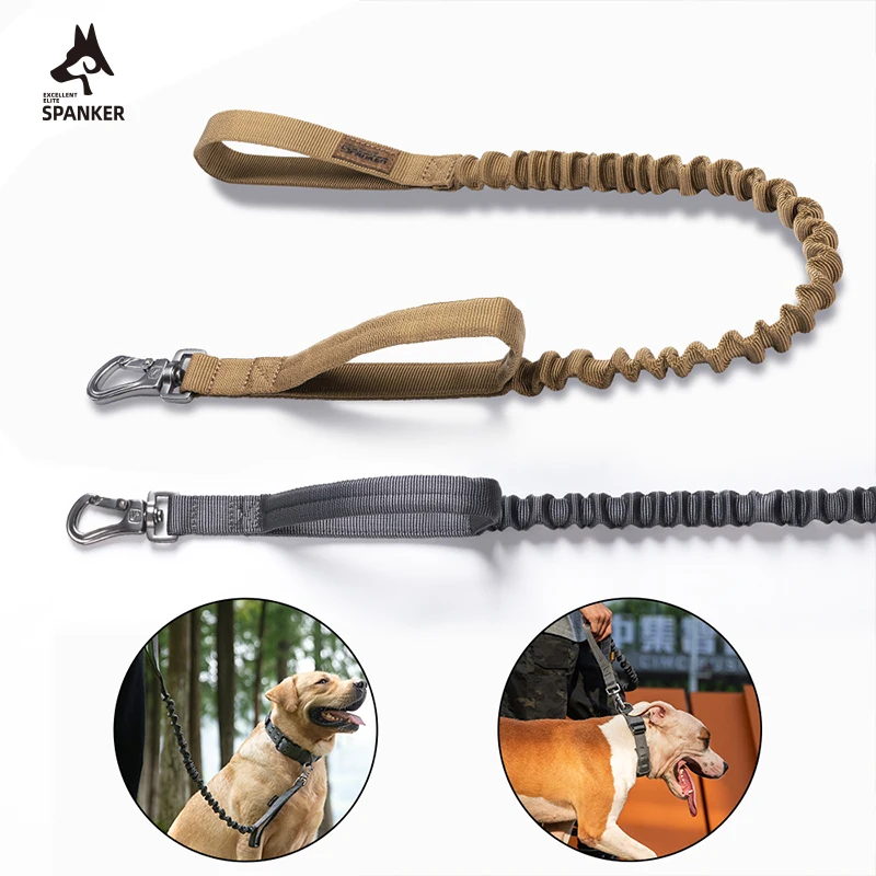 

Outdoor Short Dog Leash Dog Bungee Leash Training Jogging Pet Traction Rope Dual Handle Metal Buckle Golden Retriever