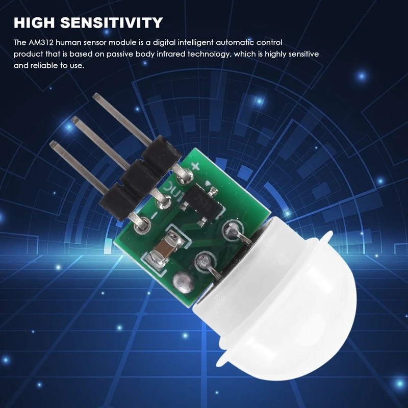 Sensor de movimiento PIR para exteriores, Mini Sensor piroeléctrico infrarrojo PIR humano, Cuerpo del módulo, AM312, paquete de 5