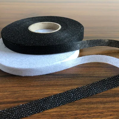 100m Black White Non-woven Interlinings Iron On Single-sided Adhesive Tape Fabric Garment Decor Ribbon Cloth