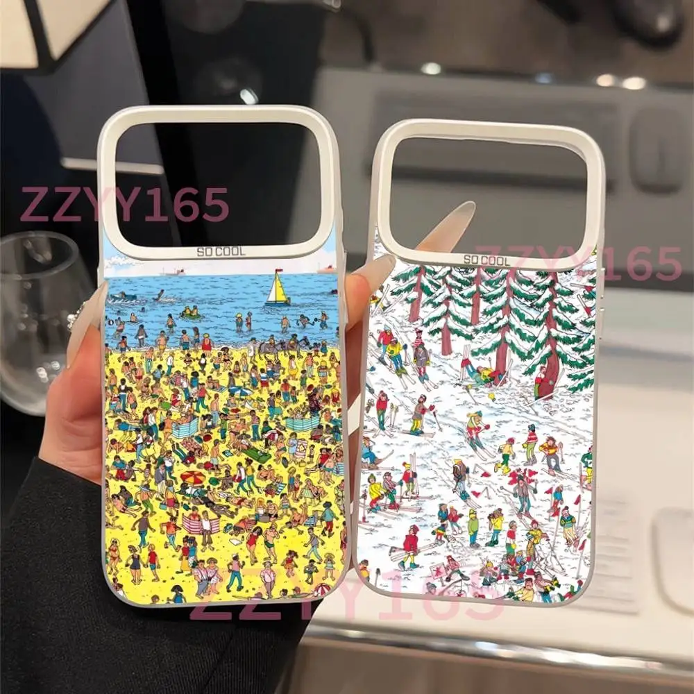 

Where's Wally Game For iPhone 17,16,15,14,13,12,X,8,Pro,Max,Plus,SE4,Air,Mini White Dustproof Matte IMD Case