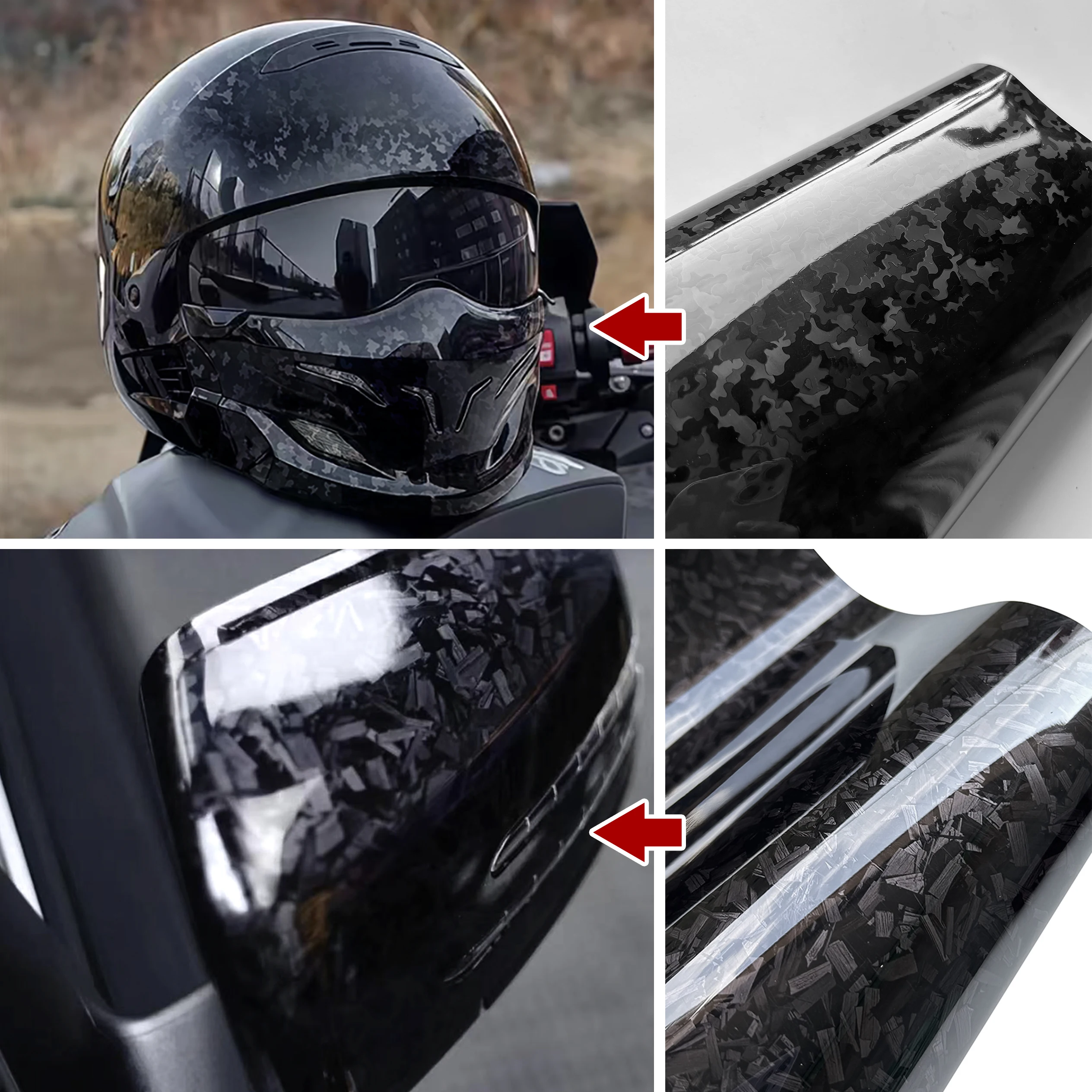 Forged Carbon Fiber Vinyl Wrap Auto Motorcycle Adhesive Vinyl Air Bubble Free Advanced Black Forged Carbon Car Wrapping Film - view 6