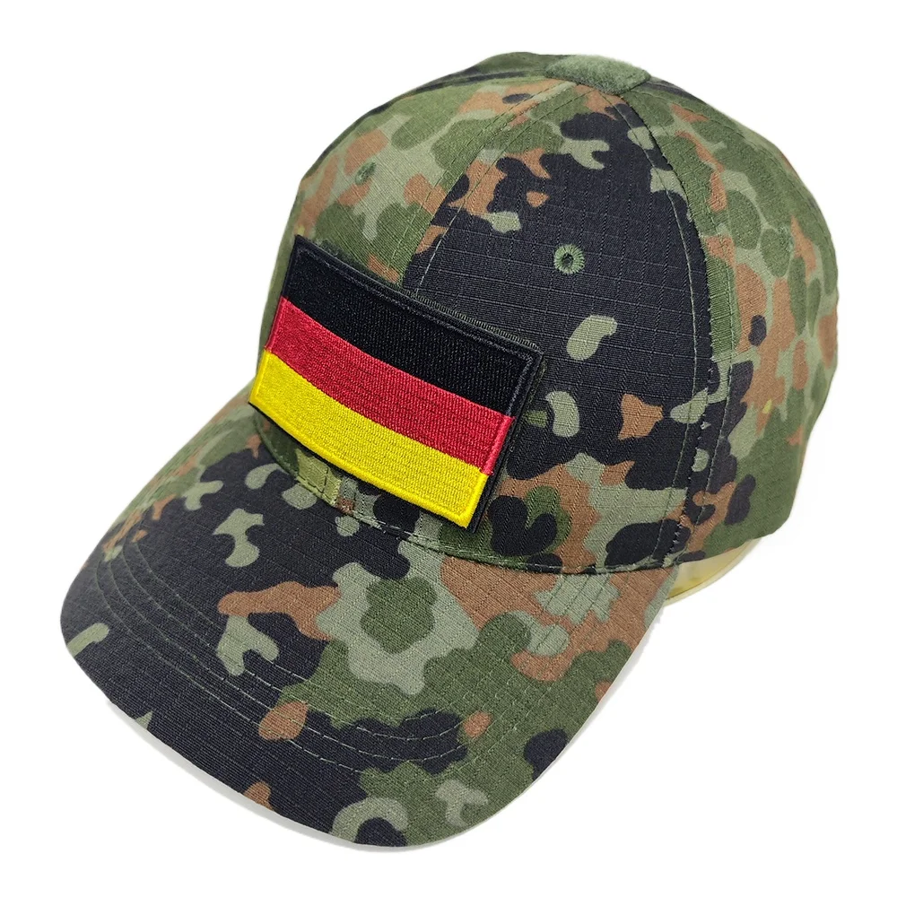 

Germany Style Camouflage Baseball Cap for Men Women Outdoor Sports Hat with Patch Badge