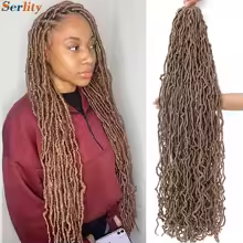 36 24 18 Inches Faux Locs Crochet Hair Soft Locs Crochet Hair Pre-looped Goddess Faux locks Curly Wavy Crochet Braids for Women - AliExpress