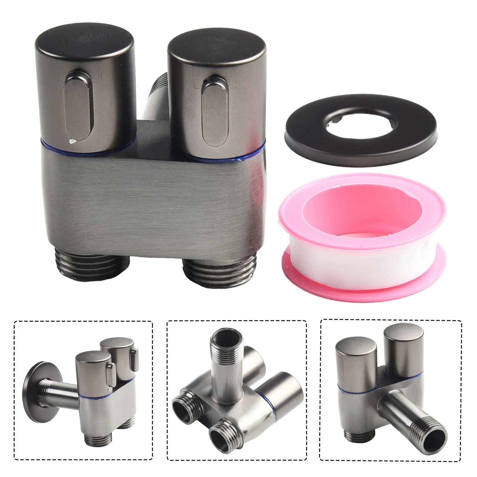 

G1/2 1 в два выхода смеситель для стиральной машины с двойным управлением треугольный клапан для унитаза для ванной комнаты, смесители для стиральной машины