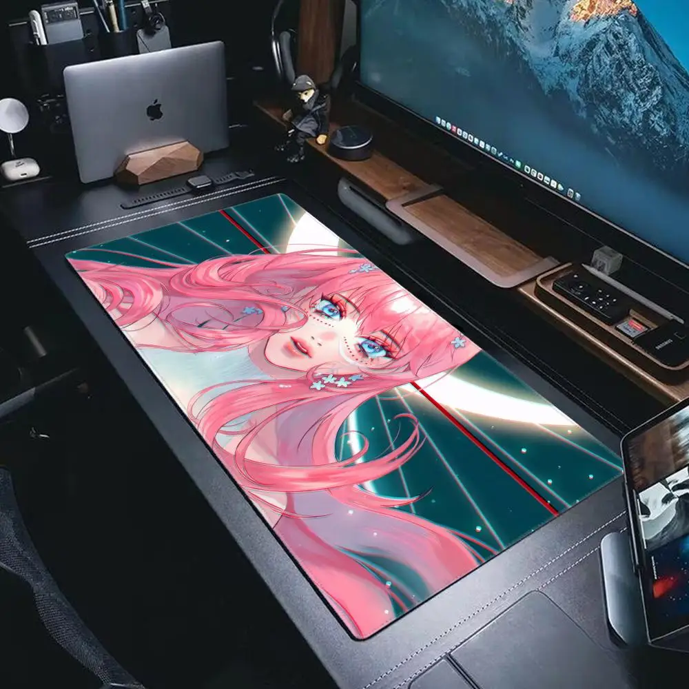 Naito Suzu Belle Mouse Pad XXL Gaming Accessories Office Gamer Keyboard Pink Hair Desk Mat Non-Slip Laptop Anime Girl Mousepad