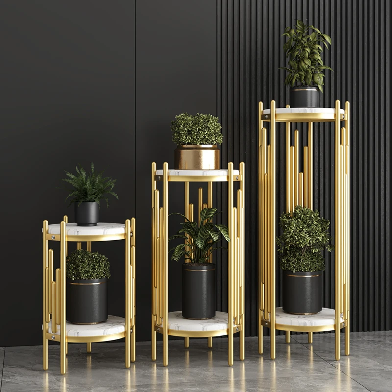 Nowoczesny, minimalistyczny, luksusowy stojak na rośliny doniczkowe, salon, wieloziomowy stojak na kwiaty, styl skandynawski, zielona półka na rośliny, półka na rośliny