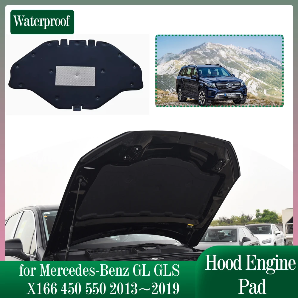 Car Hood Engine Insulation for Mercedes-Benz GL GLS X166 450 550 2013~2019 Soundproof Heat Cotton Pad Liner Cover Accessories