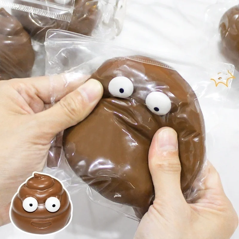 Joke Prank Party Favors Cute Fidget Squeeze Poo ornament Stress Balls Stress Relief Sensory Funny Poop Shape Kids Adults Fidget