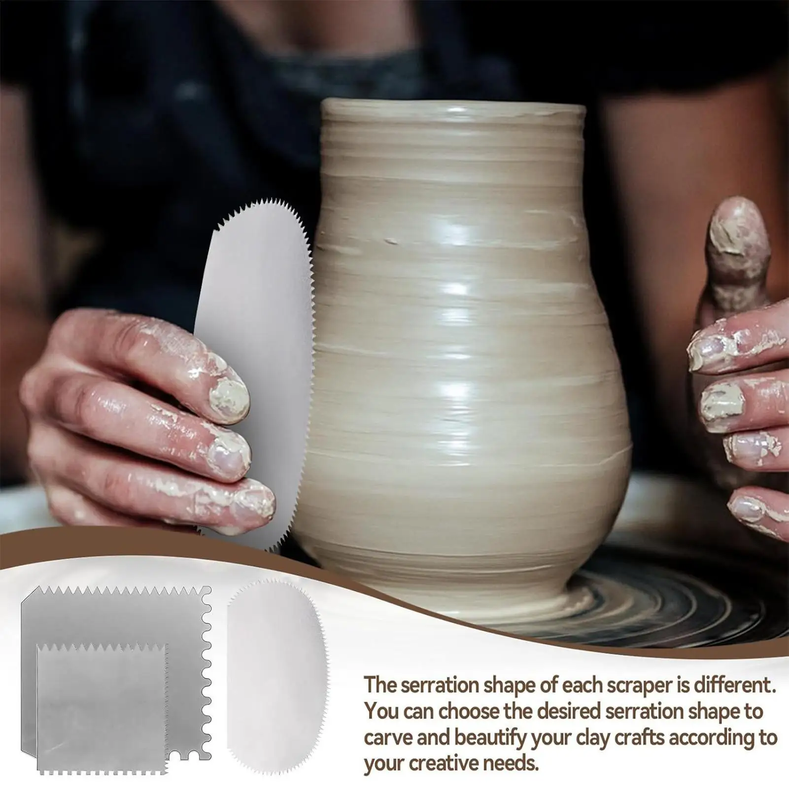 مسننة الضلع الفولاذ المقاوم للصدأ النمذجة أدوات القطع أطقم النحت النمذجة القاطع مكشطة للطلاب المعلمين المتحمسين المنزل