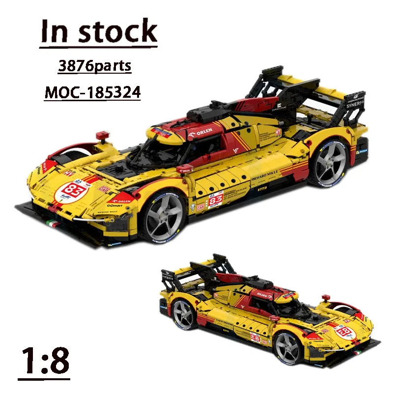 

MOC- 185324 Суперкар 499P AFCorse, масштаб 1:8, сборка, строительный блок, модель 3876, детали, игрушка на день рождения, подарок для детей