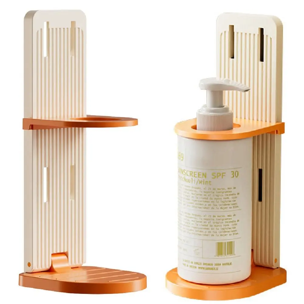 

2Pcs Adjustable Height Shampoo Bottle Holder Wall Mount Multifunction Soap Bottle Shelf Waterproof Foldable Liquid Soap Holder