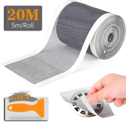 4 Rolls/5m Cutable Shower Drain Hair Catcher Self-Adhesive Floor Drain Stickers Disposable Mesh Sink Strainer Filter Bathroom