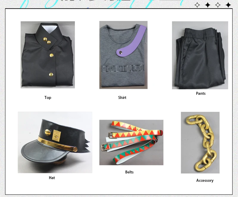 Kujo Jotaro Cosplay Kostuum Halloween Party Roleplay Uniform Volledige Set Vrouwelijke Vrouwen Mannen