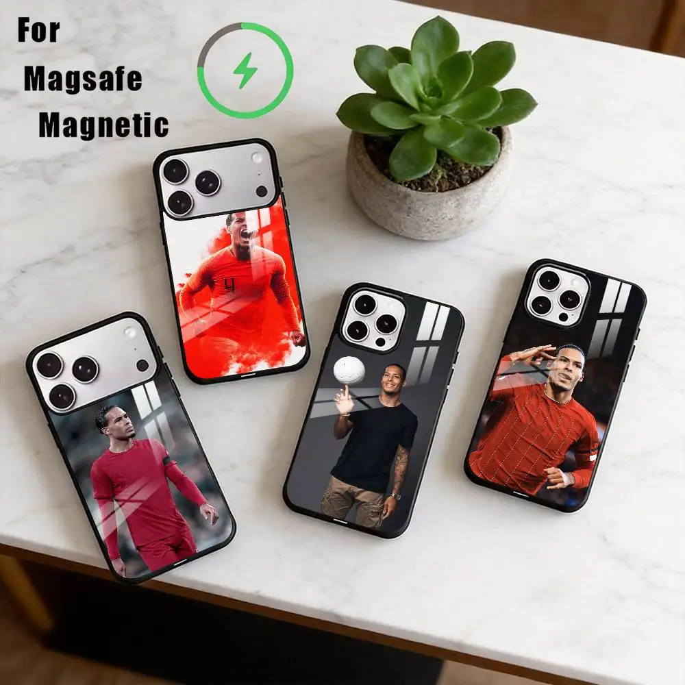 

Sport V-Virgil Van Dijk Football Phone Case For iPhone17,16,15,14,13,12,11 Plus,Pro Compatible with magnetic wireless charging