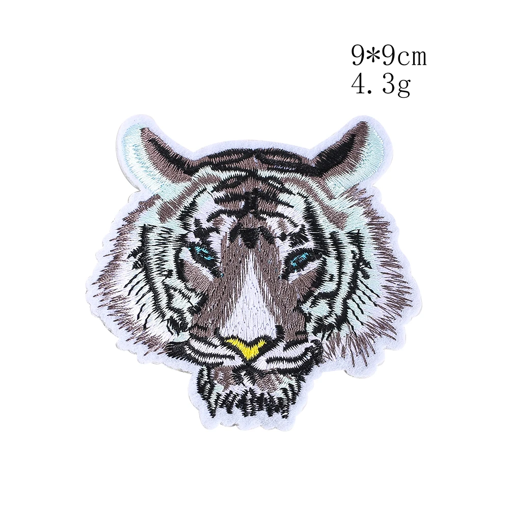 Wolfs-, Tiger- und Husky-Stickerei-Patch-Set zum Aufbügeln oder Aufnähen für Jeansjacken, Rucksäcke, amerikanischer Vintage-Stil, Tier-Abzeichen, Geschenk – Detail 3