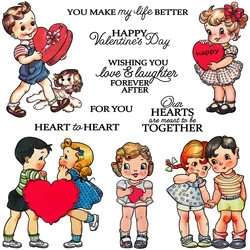 Mangocraft Love Hearts Couple Boys Girls Clear Stamps Valentine's Day DIY Scrapbooking Supplies Silicone Stamp For Cards Albums