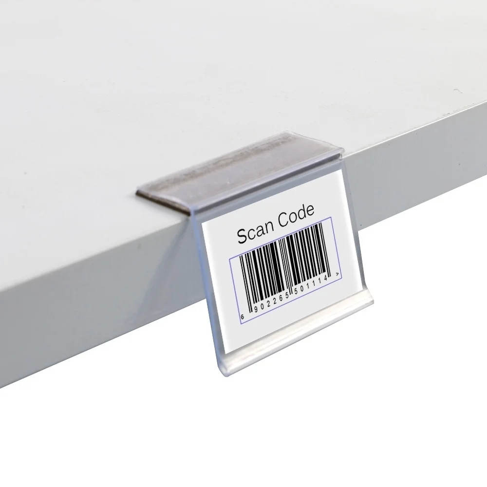 Porta etichette con clip magnetica per scaffale mobile con bordo a L nel supermercato Custodia per etichette in carta per biglietti con striscia dati per magazzino |   Loripos