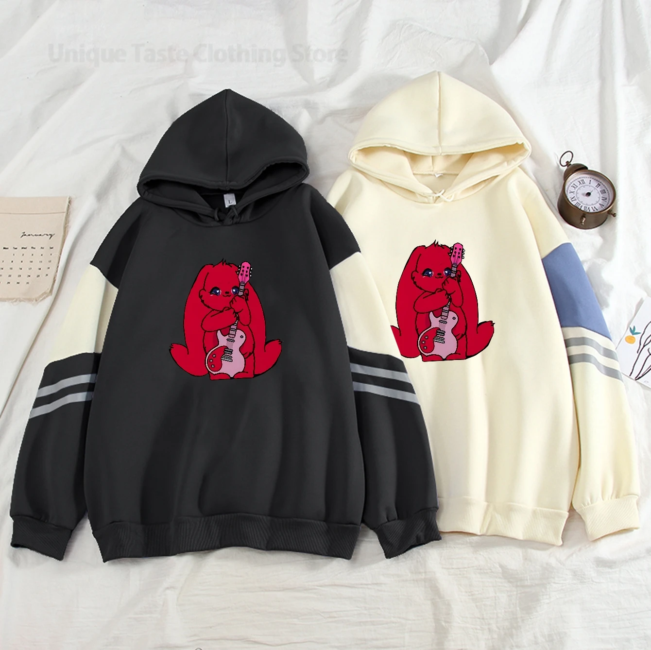 

GIDLE YUQI Album YUQ1 Hoodies Fashion Cute Rabbit Pattern Sweatshirt Kpop (G)I-DLE Women Men Autumn Streetwear Oversized Hoodie