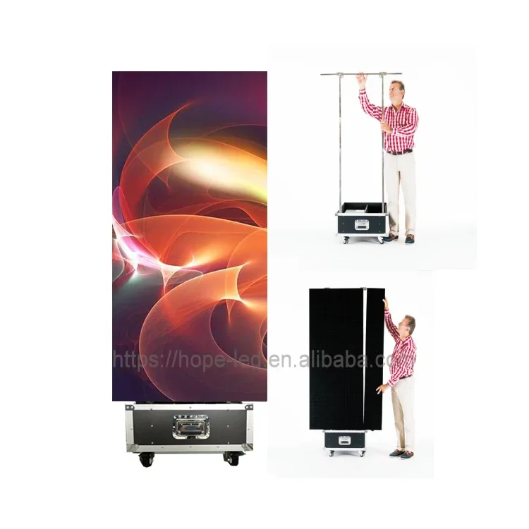 New technology 360 degree fold led digital panel p3.91 RGB flexible move concert show stage folding curtain led display screen