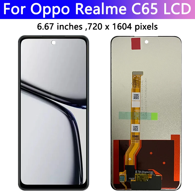 6.67\'\' Screen For Oppo Realme C65 4G LCD With Frame Display Touch Screen Digitizer Assembly For Realme C65 5G RMX3910 LCD