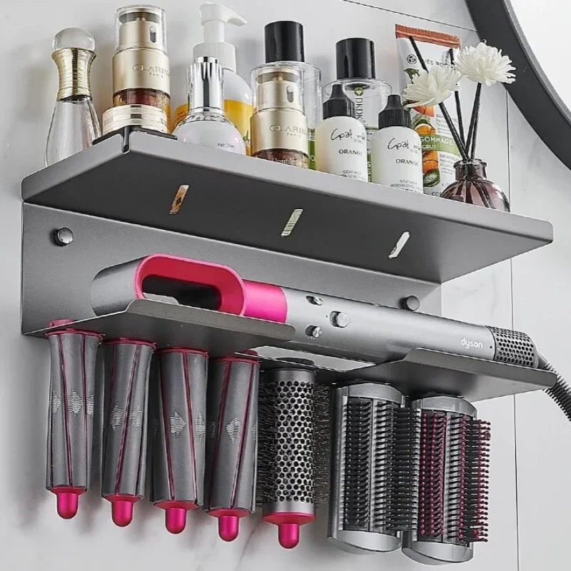 

Wall-mounted Punch/no Punch Airwrap Multi-function Storage Rack Dyson Specialized Wall Shelf Hair Stick Shelf Bathroom Organizer