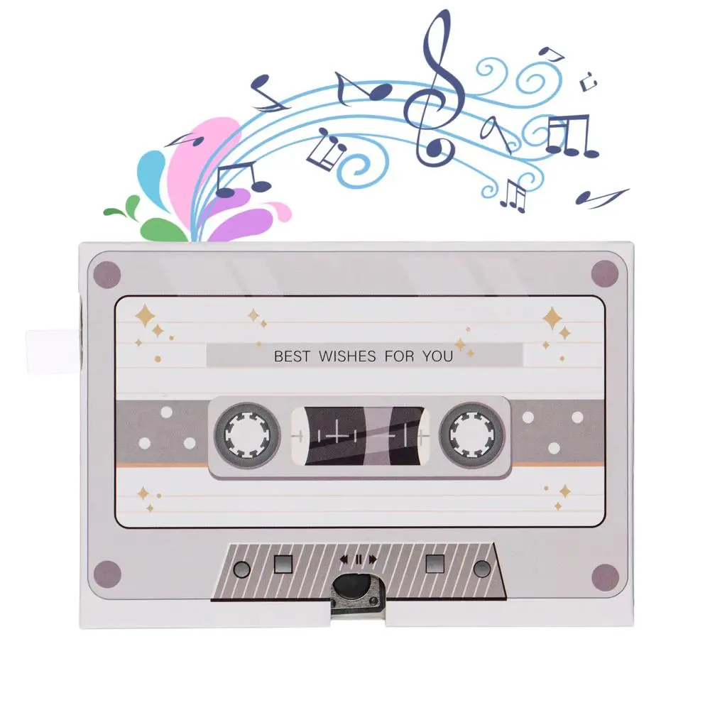 Music or Sound Effects Recordable Musical Birthday DIY Greeting Personalized Recordable Greeting Card Cassette Tape