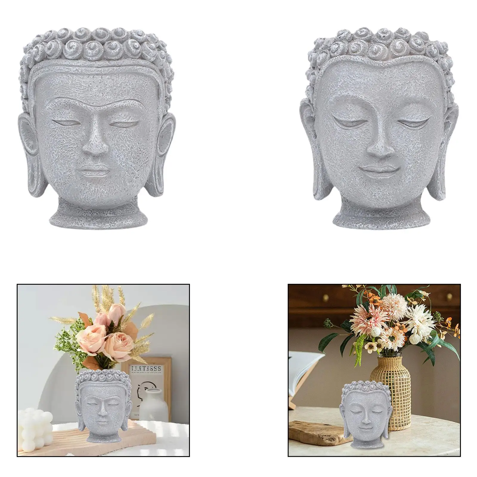 

Цветочный горшок с головой Будды и дренажным отверстием, подарочная статуя для кухонного стола, дома