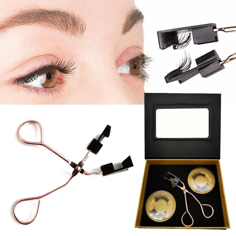 2pair Magnetic EyeLashes Kit With Applicator 3D Natural Look False Lashes Reusable Easy Wear No Glue Need Eyelashes Clip Set