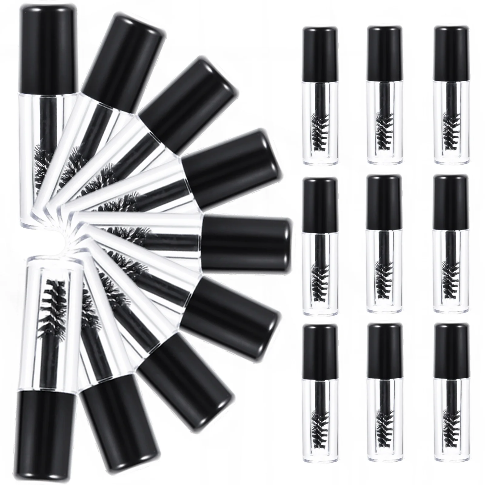 20 pz Tubi Mascara Vuoti Piccole Bottiglie di Crema Per Ciglia Riutilizzabili Contenitori Per Mascara Trasparenti Portatili Anti Perdite Forniture Per Ciglia