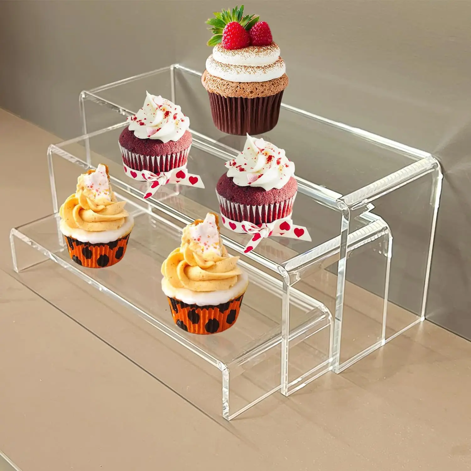 Transparent Acrylic U-Shaped Display Stand, Desktop Storage And Organizing Shelves, Product Display Holder Combination