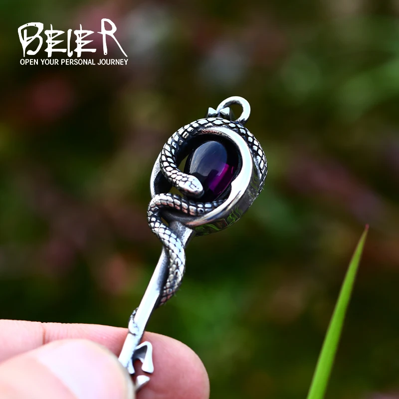 BEIER Jewelry Metal Stainless Steel Necklace for Men Fashion Jewelry Ophiuchus key Pendant Necklace For Women Jewelry BP8-811