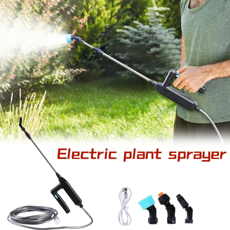 

3/5/8M Electric Plant Sprayer Garden Sprayer with Hose and 3 Nozzles Portable Battery Powered Watering Wand for Patio Lawn