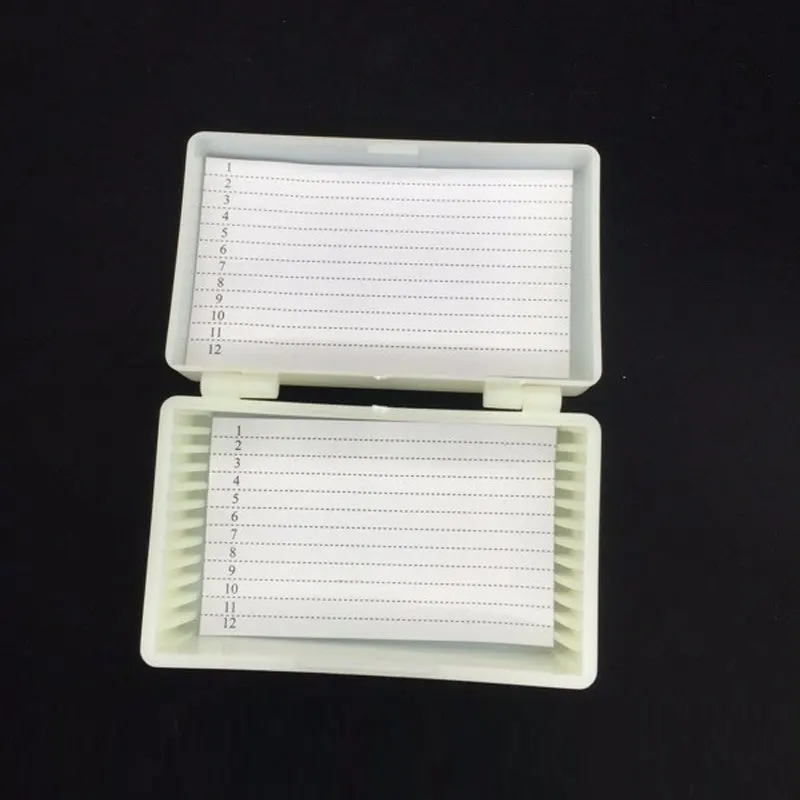 Plastic Microscope Glass Slide Box 100 50 25 12 10pcs Biological Slices Storage Case Holder for Prepared Microscope Slides