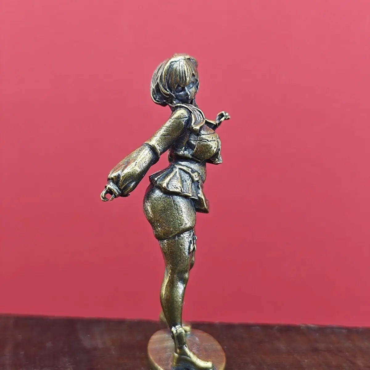 Solid Brass Mini Maiden Desktop Statue Figurine Home Decor Collectible Ornament Desk Accessory Gift