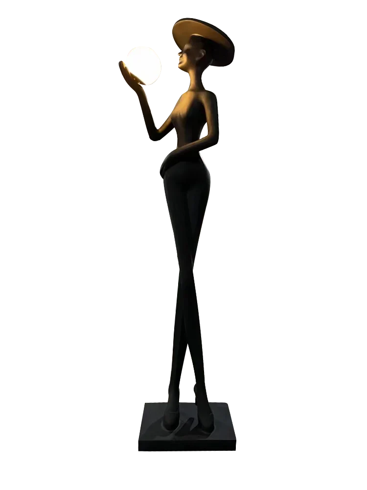 Nordic Humanoid Sculpture Floor Lamp Creative Ball Designer Exhibition Hall Hotel Sales Office Figure Decoration Floor Lamp