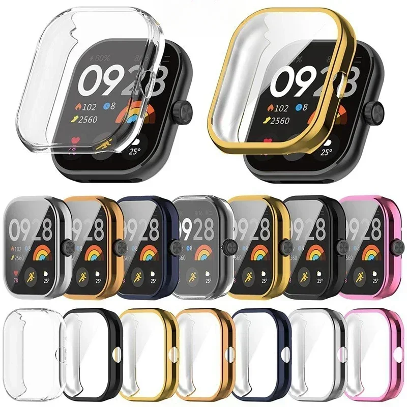 Soft Full Case+Tempered Glass For Redmi Watch 4 Protective Cases Screen Protector + Cover on Red mi Watch4