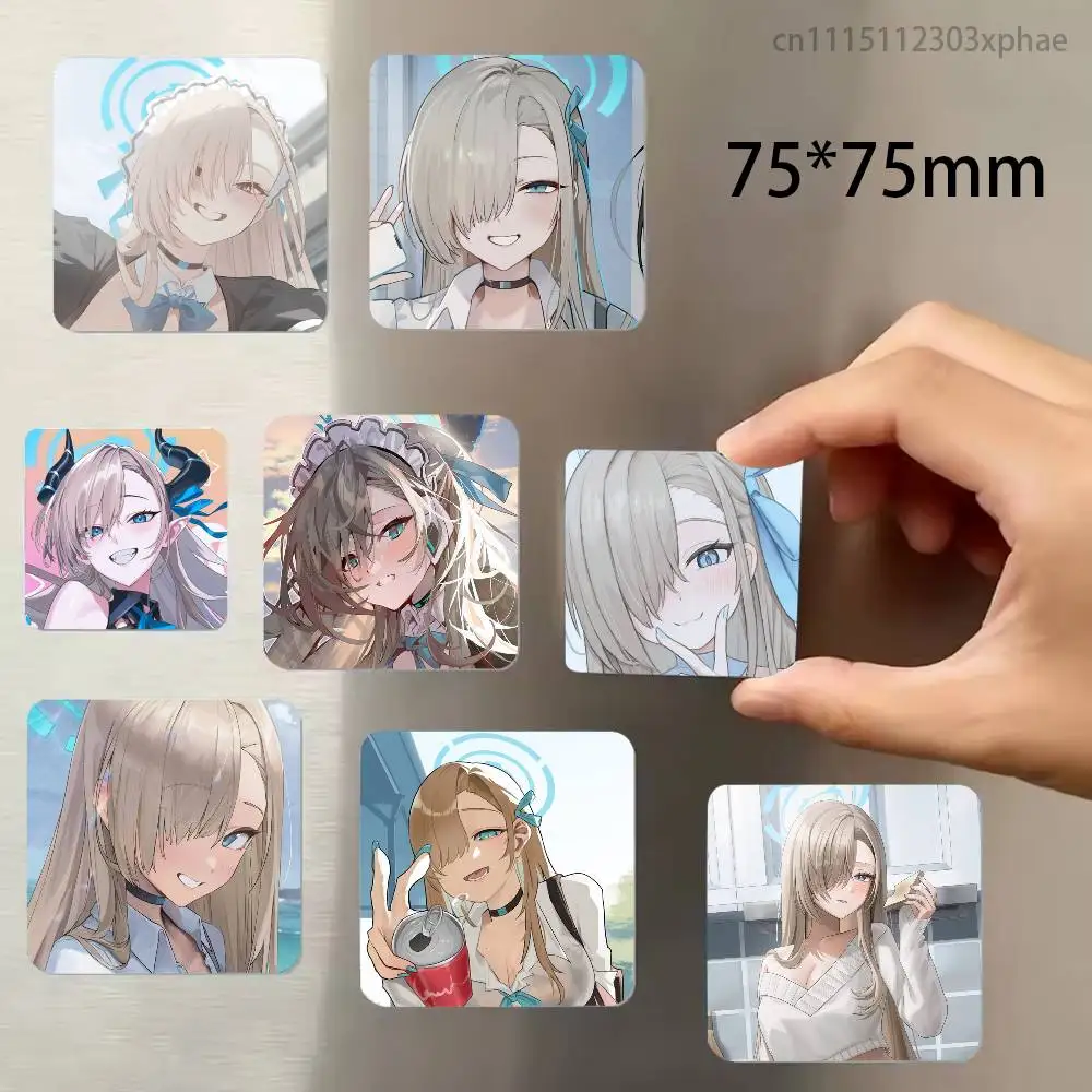 Asuna Ichinose Bunny Blue A-Archive Refrigerator Magnet Square Stickers Can Be Used To Personalize Are Ideal Keepsakes Or Gifts