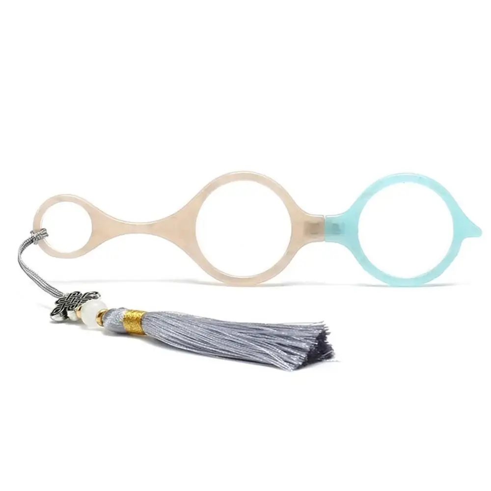 

Portable Anti-loss Reading Glasses +1.0 +2.0 Foldable Magnifying Glasses Chinese Knot Tassel Necklace Readers Women Men
