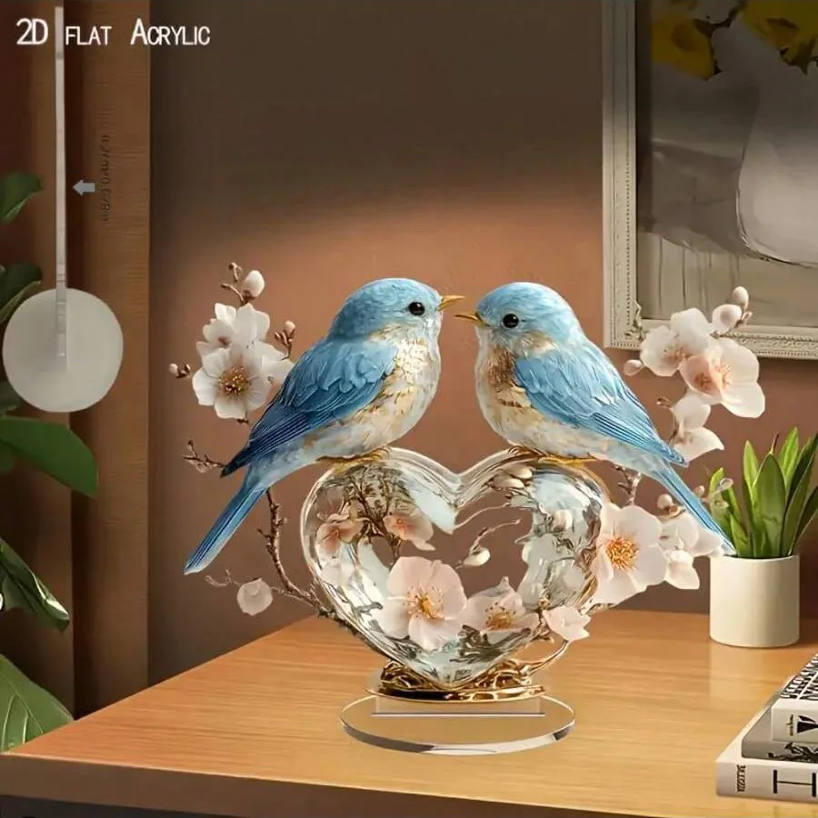 1 Stück niedliche Vogel-Desktop-Dekoration – Mehrzweck-Tischdekoration für Büro, Schlafzimmer, Wohnzimmer – ideale Wahl als Geschenk, 2D-Flach – Detail 7
