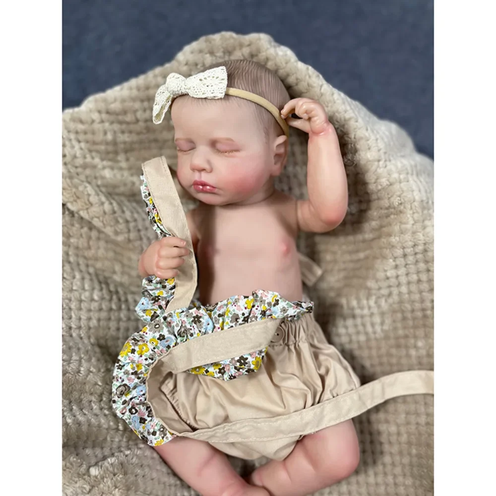 19inches Silicone Reborn Sleeping Newborn Baby Doll Loulou Flexible 3D Skin with Visible Veins Bebe Reborn juguetes para niñas