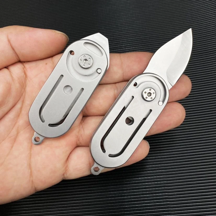 Stainless Steel 360° Rotating Mechanical Folding Knife With Crowbar Unbox Household Fruit Knife Portable Camping Travel Gadge