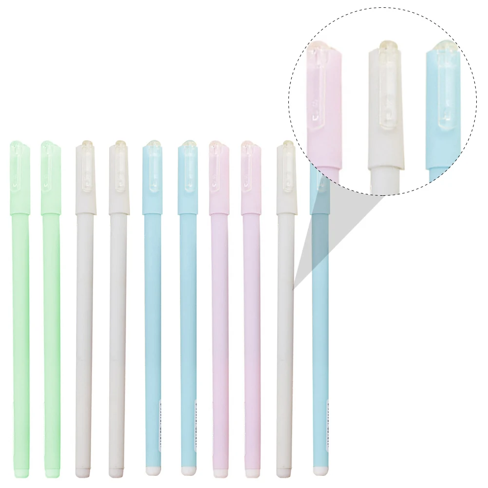 

10 Pcs Candy Colored Water-based Pen Pastel Ink Adorable Writing Pens Black Gel Creative Pendant Cartoon