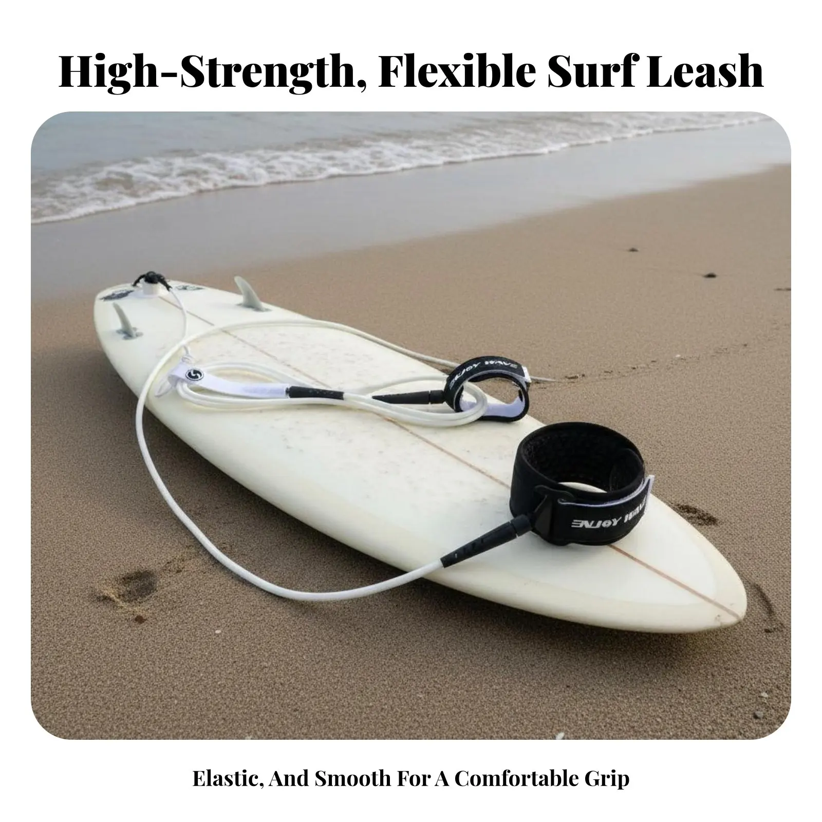 

Ремень-лиш для доски для серфинга Ride Waves: защита от запутывания, неограниченное вращение, крепление на ногу, ремень на щиколотку, долговечный.