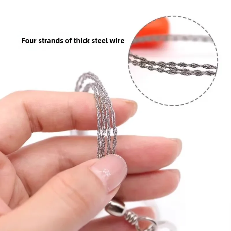 ‌"Stainless Steel Hand-Pulled Wire Rope Saw - Ultra-Thin Survival Tool for Outdoor Camping, Emergency Cutting & Bushcraft"