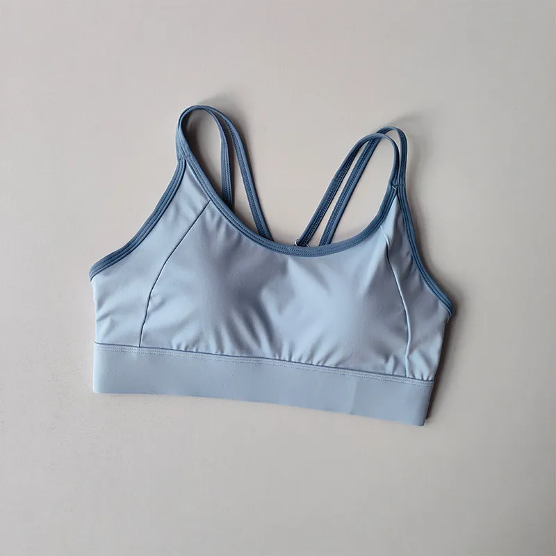 Hochintensiver Fitness-Sport-BH, stoßfest, verhindert Durchhängen, integrierter Stil, Laufunterwäsche, Kontrast-Weste-Top für Frauen – Detail 7